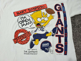 RARE Vintage NY Giants Bart Simpson 1990 Logo 7 Graphic NFL T Shirt - Si... - $96.03