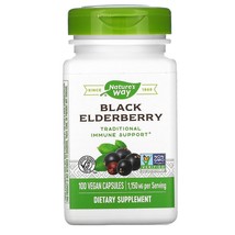 2X Nature&#39;s Way Immune Support Black Elderberry, 575 mg, 200 Vegan Capsules - $39.99