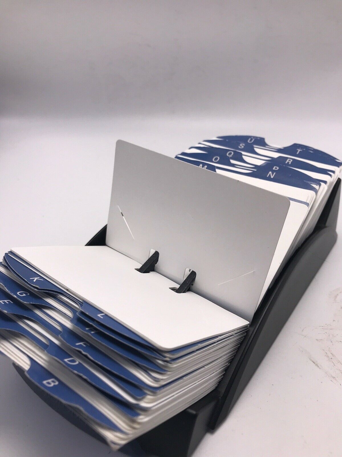 Rolodex Business Card File Slotted R470 Open Flat Flip Insert Diagonal