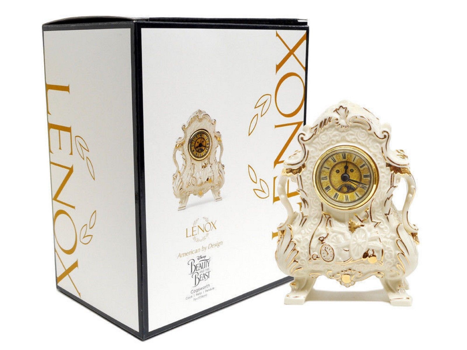 lenox disney beauty and the beast cogsworth clock