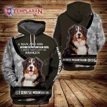 A Man And His Bernese Mountain Dog Unisex Hoodie Bt12 - $45.99+
