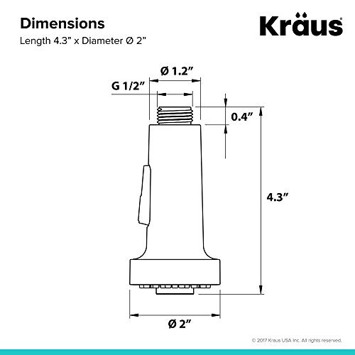 Kraus Dual Function, PullOut Spray Head for Kitchen/Bathroom Faucet
