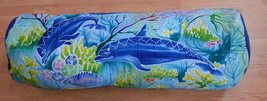 New Handpainted Batik Dolphins Cotton Bolster Pillow Cover Bali - $30.86