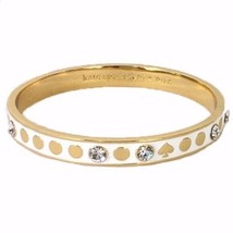 Kate Spade Spot the Spade Gold White Enamel bracelet Rhinestone gold tone  - $27.40
