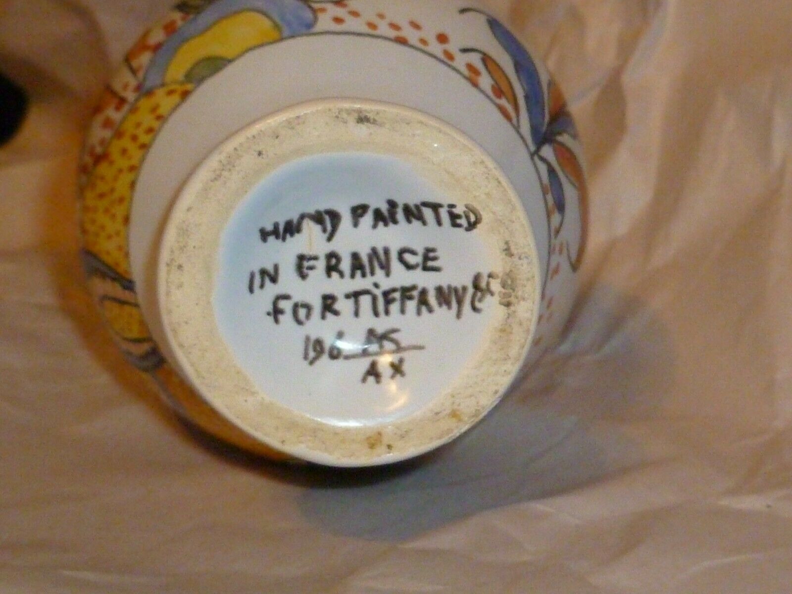 Hand Painted in France For Tiffany and Co Porcelain ed Vase Peacock