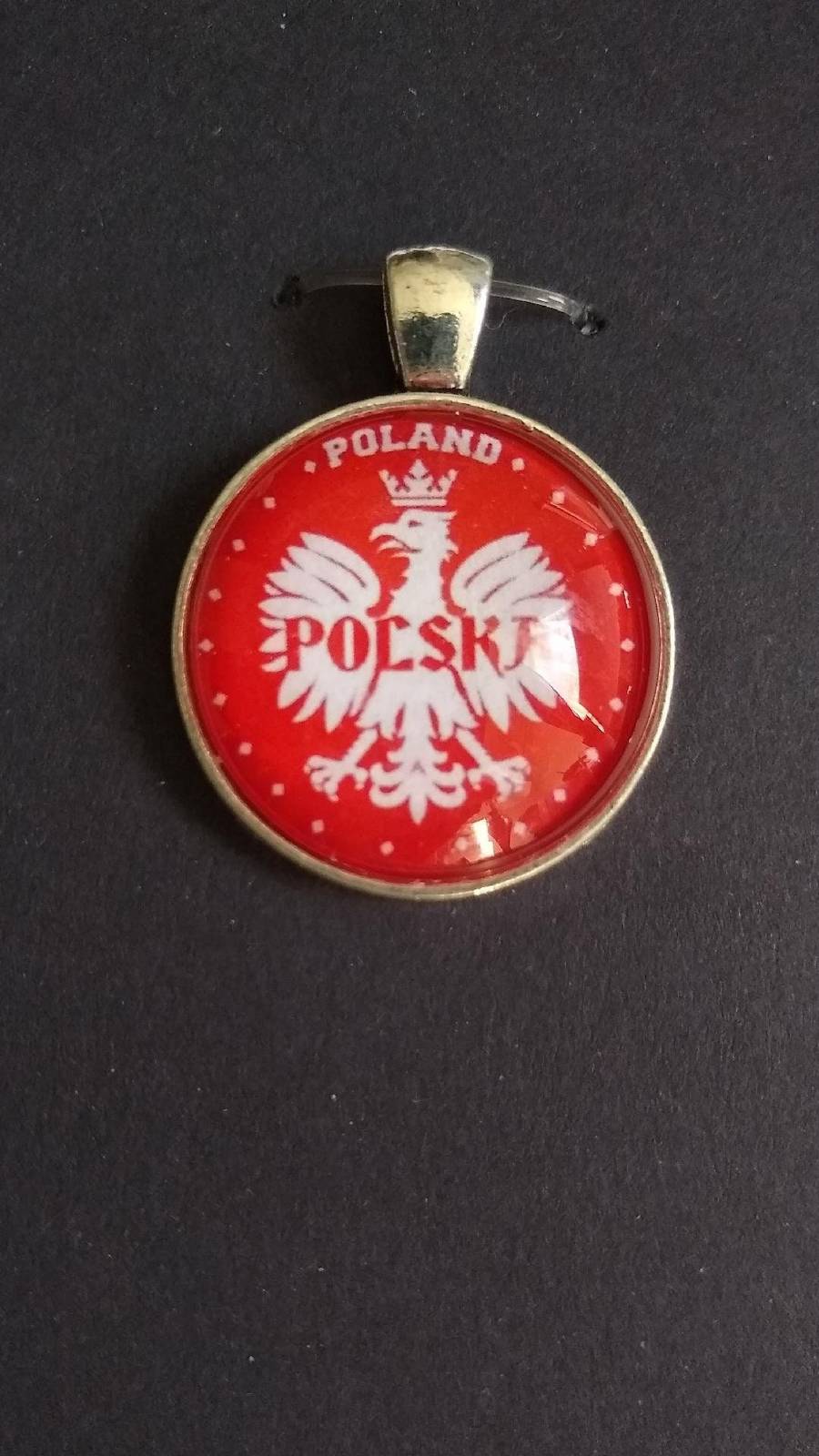 Polish Eagle New Design Choice of Necklace or pierced earrings Pendant w/ Glass