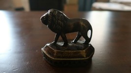 Antique Brass Lion Shaped Servants Front Dest Bell 3&quot; x 2.75&quot; - $222.75