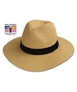 Natural Unisex Black Band Panama Paper Straw Hat SPF50 Protection Beach ... - $21.24