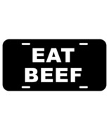 Eat BEEF Aluminum Metal Black License Plate novelty Tag Farmer Cattle Tr... - £7.51 GBP