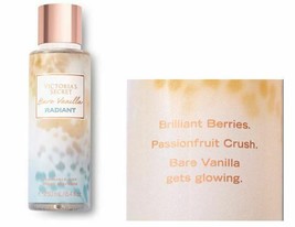 Victoria&#39;s Secret Bare Vanilla Radiant Fragrance Mist For Women 8.4 oz - $16.58
