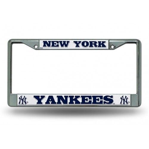 new york yankees mlb baseball chrome license plate frame made in usa ...