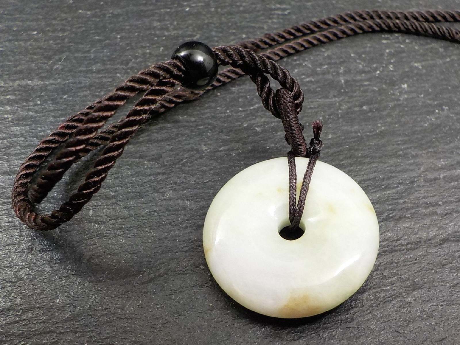 Necklace Pendant. A Jadeite Jade Bi Disc Pendant and Cord. Jade Jewelry ...