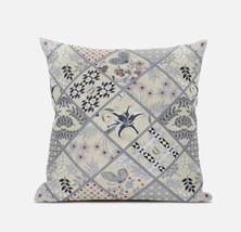 Durable 20? Cream Gray Patch Suede Throw Pillow - $99.50