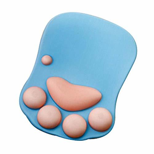 Soft Wrist Mouse Pad Lovely Cat's Claw Wrist Mat Silicone Wrist Rests Pad Blue
