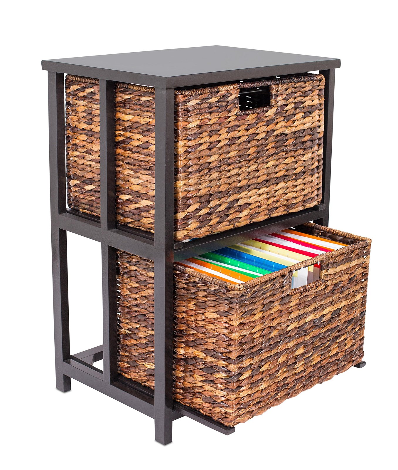 BirdRock Home Abaca 2 Tier File Cubby Vertical Storage