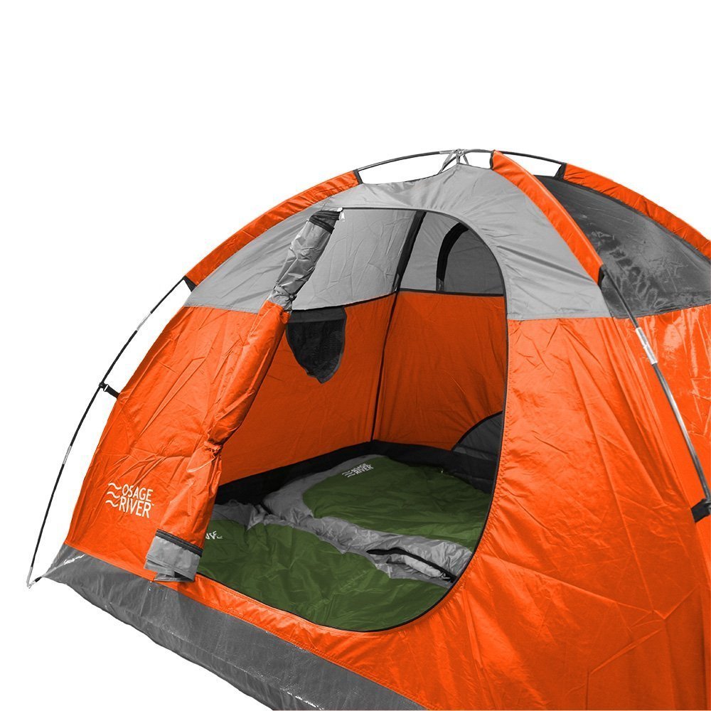 Outdoor Tents, 2-person Orange Camping Tent Backpacking - Polyester ...