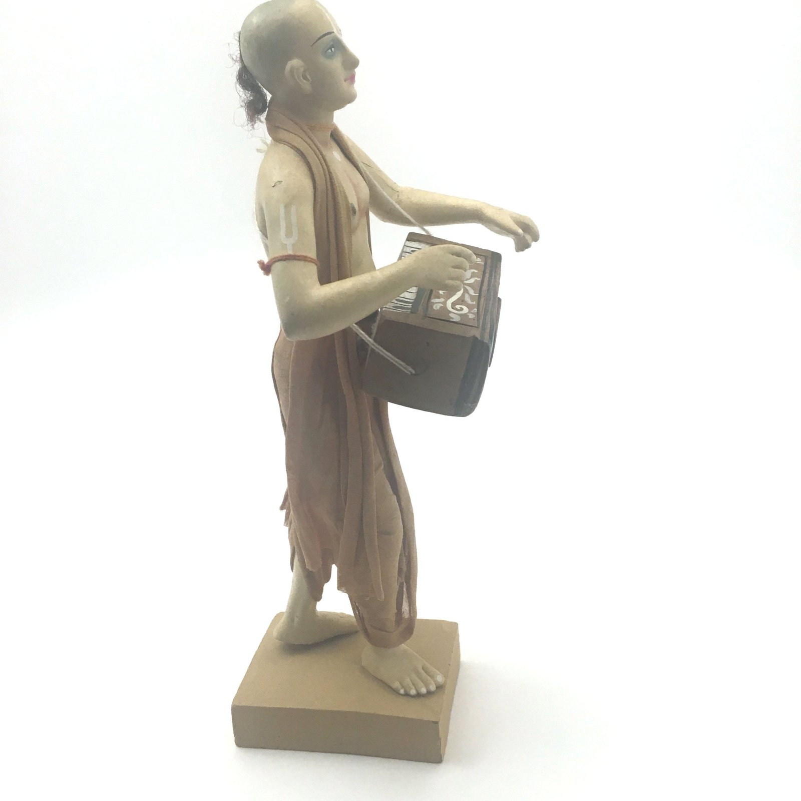 Clay Iskcon Hare Krishna Devotee Harmonium Bhajan Kirtan Figurine