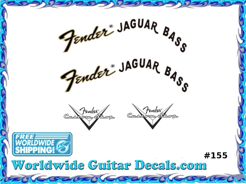 Fender Jaguar Guitar Decal Headstock Restoration Waterslide Logo 155