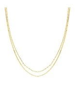 14K Solid Gold Yellow Double Chain Anklet Ankle Bracelet - $208.00