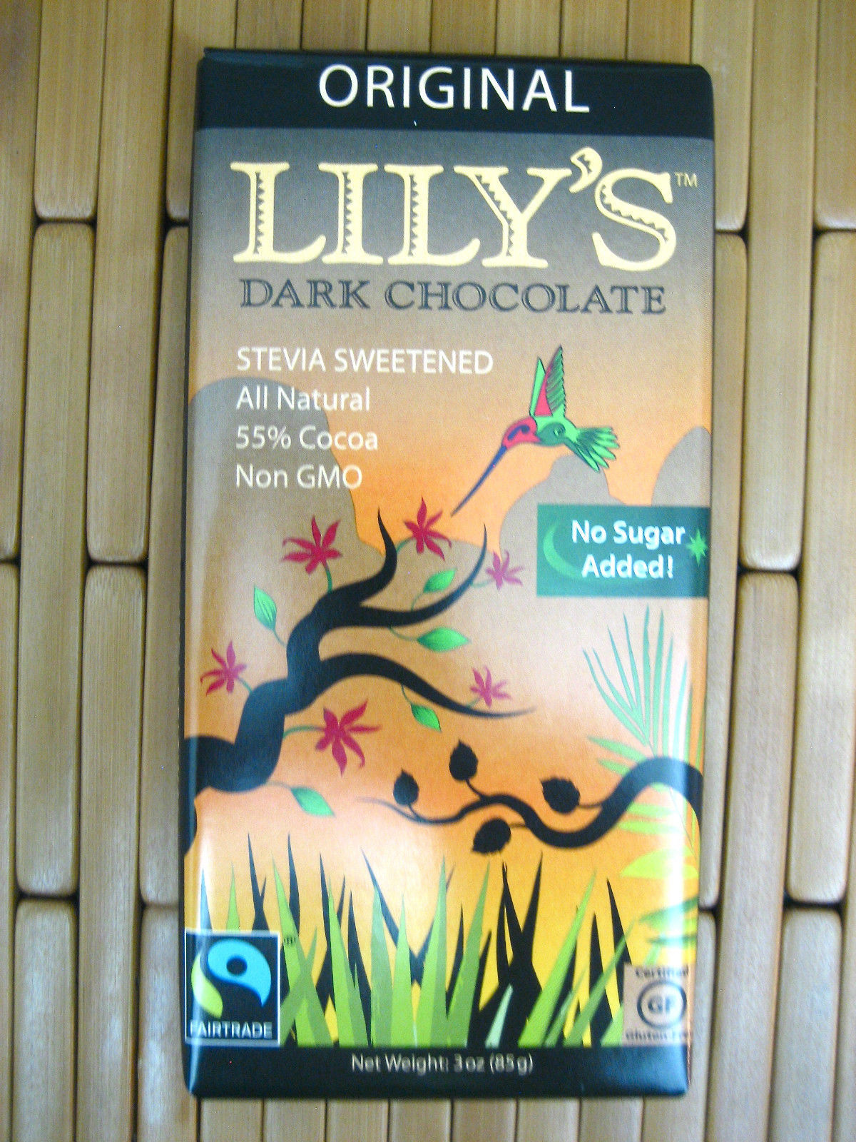 Lilys Lily's Dark Chocolate Bar with Stevia, SUGAR FREE non gmo Sugar