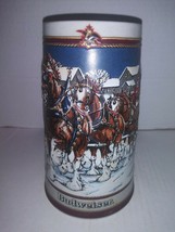 Vintage Ceramarte Budweiser Clydesdales Beer Stein Holiday 1989 - $21.03