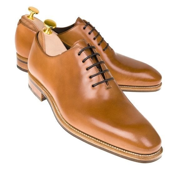 Goodyear Welted Men's tan whole cut shoes, bespoke dress leather shoes ...