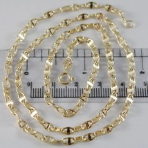18K YELLOW GOLD CHAIN 3.8 MM FLAT NAVY MARINER LINK 19.70 INCHES MADE IN ITALY image 1