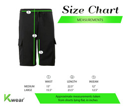 Men's Casual Drawstring Cotton Blend Soft Fleece Athletic Charcoal Cargo Shorts image 2