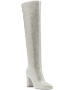INC International Concepts Women Block Heel Knee High Boots Phebe US 5M Silver - $58.54