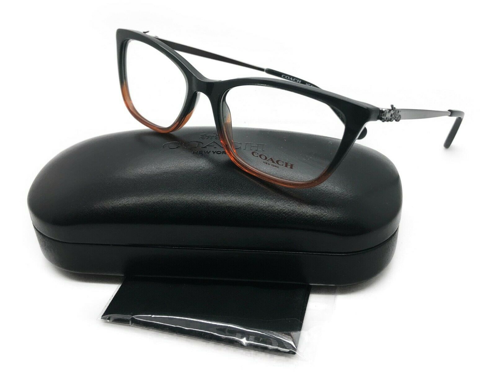Coach Eyeglasses HC 6107 5475 Black Amber Glitter Gradient, Size 52-17 ...