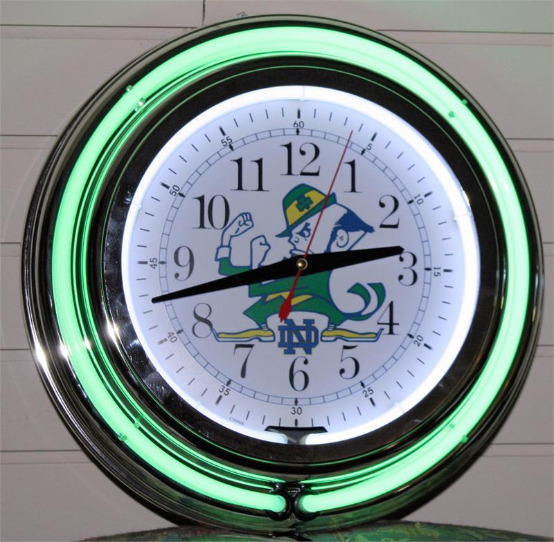 New 14 Inch Notre Dame Football Neon Wall And Similar Items New 14 Inch Notre Dame Football Neon Wall Clock Garage Pub Bar Signs Home Decor