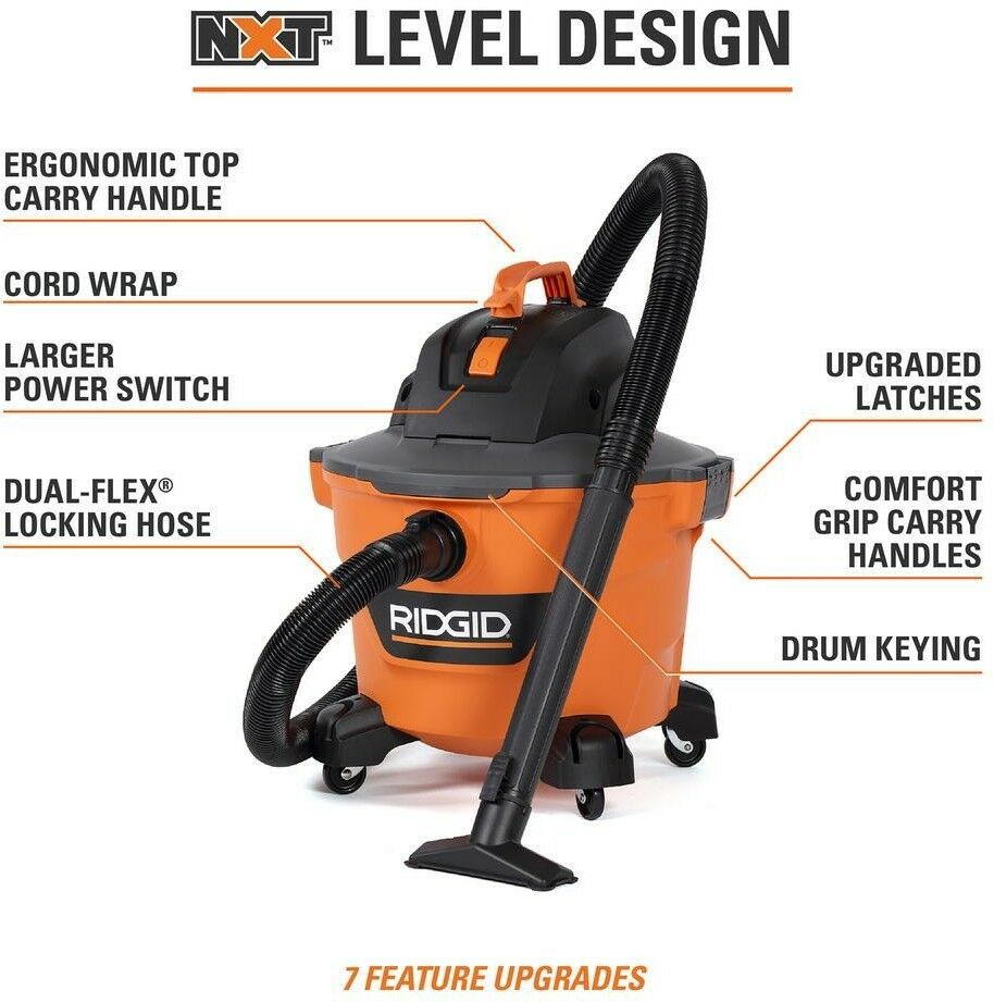 RIDGID Wet Dry Vacuum 9 Gal. 4.25Peak HP NXT Blower Port Comfort Grip