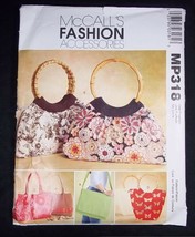 McCall&#39;s Fashion Accessories pattern MP318 Totes and bags in 5 styles - $4.99