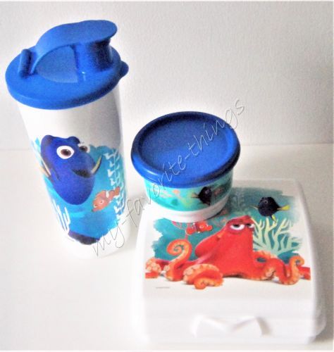 TUPPERWARE FINDING DORY LUNCH SET NEMO SANDWICH KEEPER SNACK CUP TUMBLER FISH