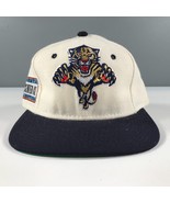 Vintage Florida Panthers Fitted Hat Size 6 3/4 White Blue Large Embroide... - $27.80