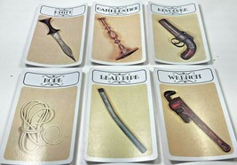Vintage CLUE Board Game Parker Brothers 1972 Replacement 6 Weapon Cards ... - $9.89