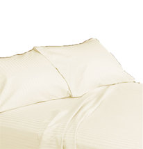 15 &quot; Pocket Ivory Stripe Sheet Set Egyptian Cotton Bedding 600 TC choose... - $65.99+