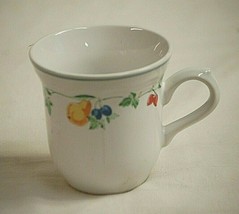 Nanci by AMG Stoneware 3-3/8&quot; Coffee Mug Tea Cup Red Strawberries &amp; Blue... - $9.89
