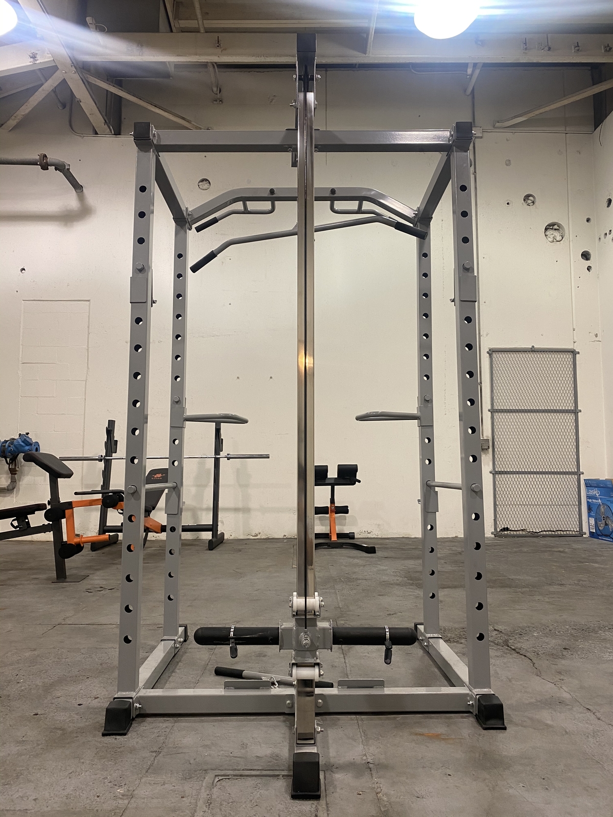 HulkFit 1000Ib Capacity Power Cage with J-Hooks, Dip Bars, Cage w ...