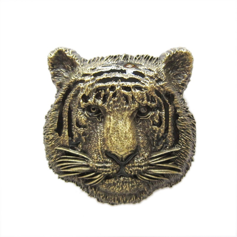 New Vintage Bronze Plated King of Animal Tiger Wildlife Western Belt Buckle Gurt
