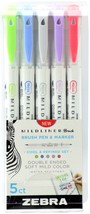 Zebra Mildliner Double Ended Brush Pen & Marker 5/Pkg-Cool & Refined - $35.18