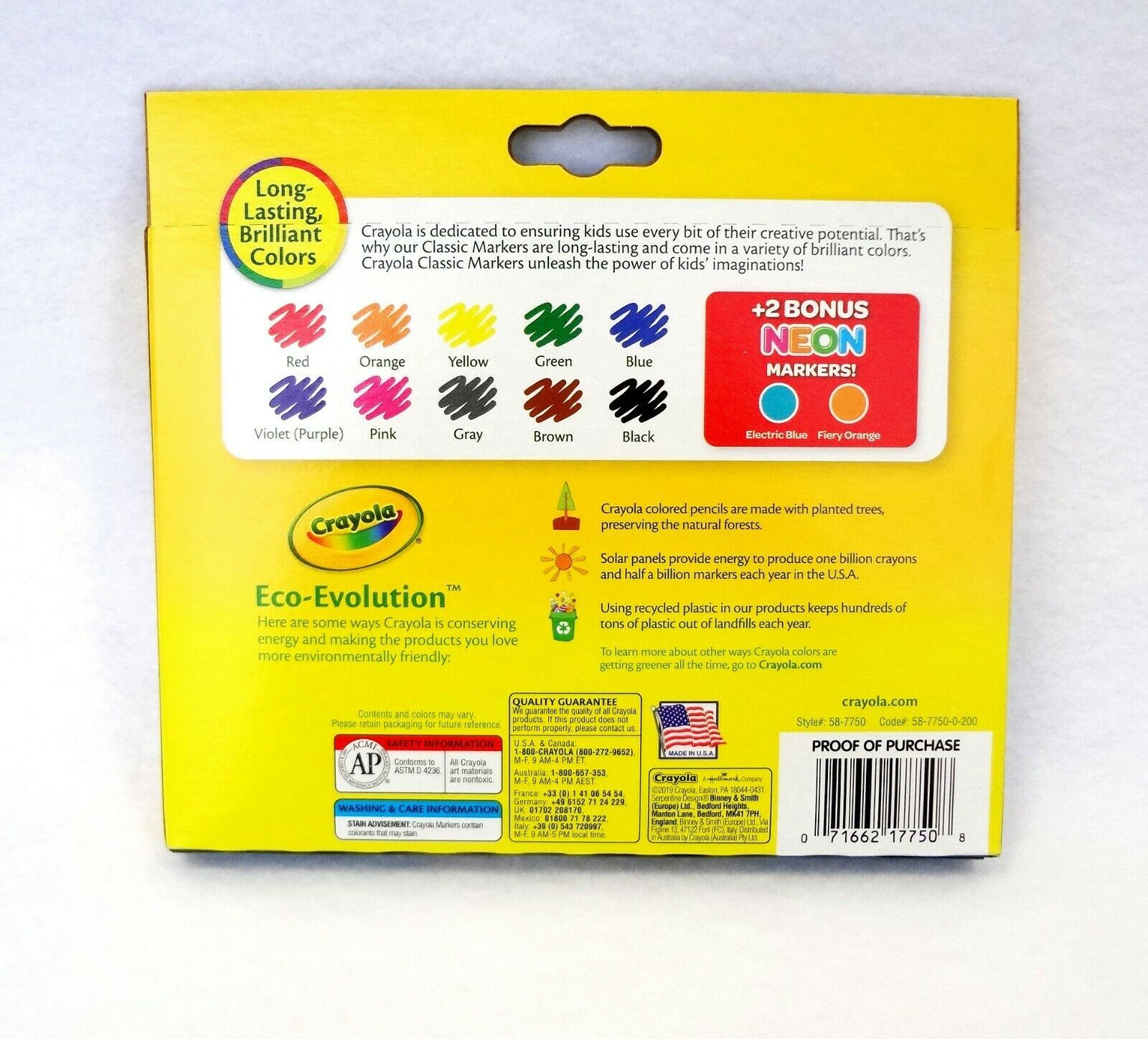 Crayola Markers 10 + 2 Bonus NEON Assorted Colors x 2 Sets New