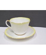 Royal Albert China Rainbow Teacup and Saucer Yellow Shelley Dainty Shape - $19.80