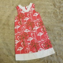 Gymboree Palm Beach Paradise Pink Peach Flamingo Shift Dress Beach Summer 12 - $14.99