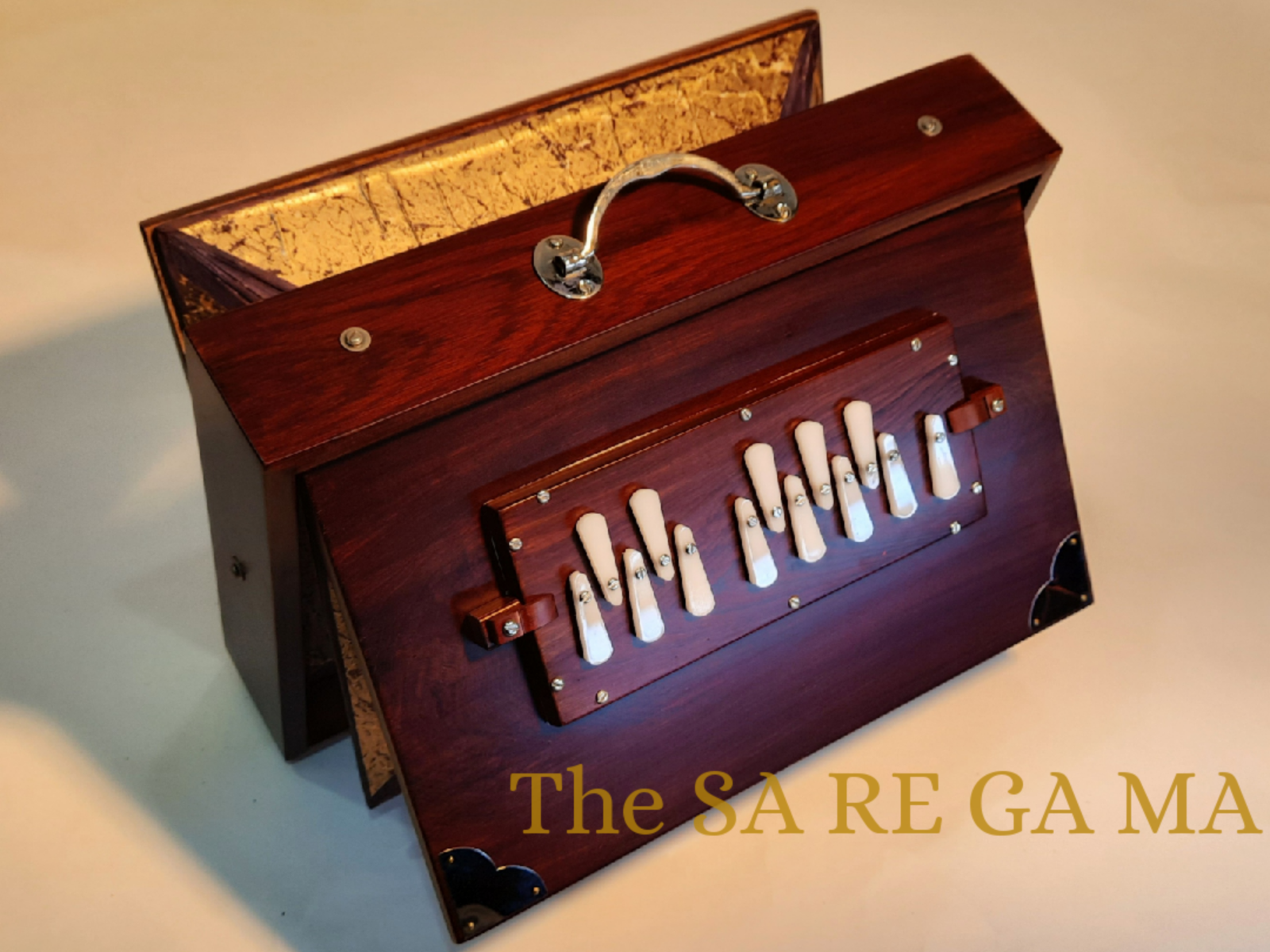 440 Hz Shruti Box C to C(sur peti )teak/ sagwan wood / palitana reed