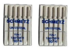 10 Schmetz Sewing Machine Needles Size 14 Universal 130/705 H 90/14 2 pa... - $12.08