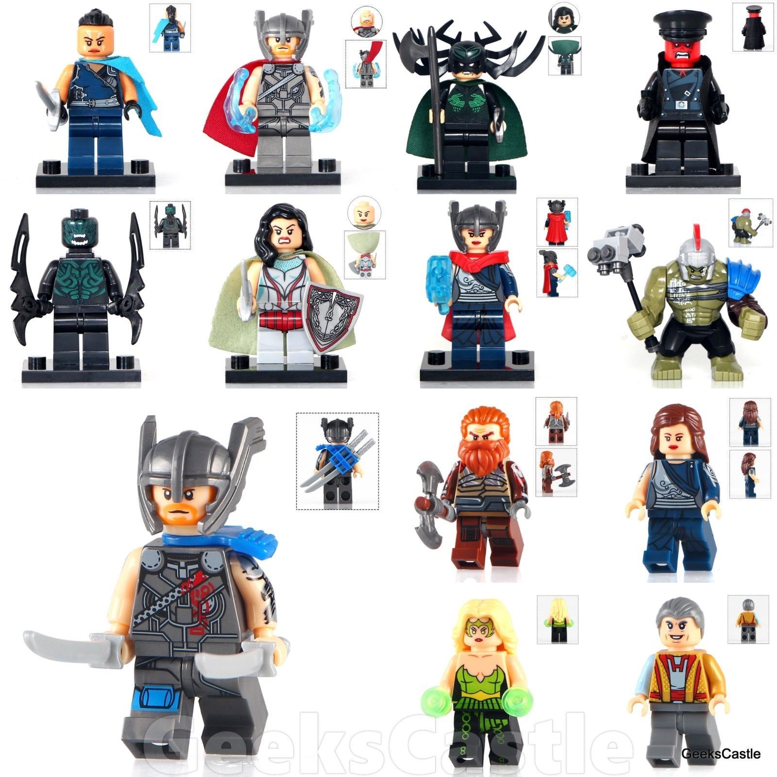 Custom Thor 3 Ragnarok Minifigures Marvel Comics Fits Lego