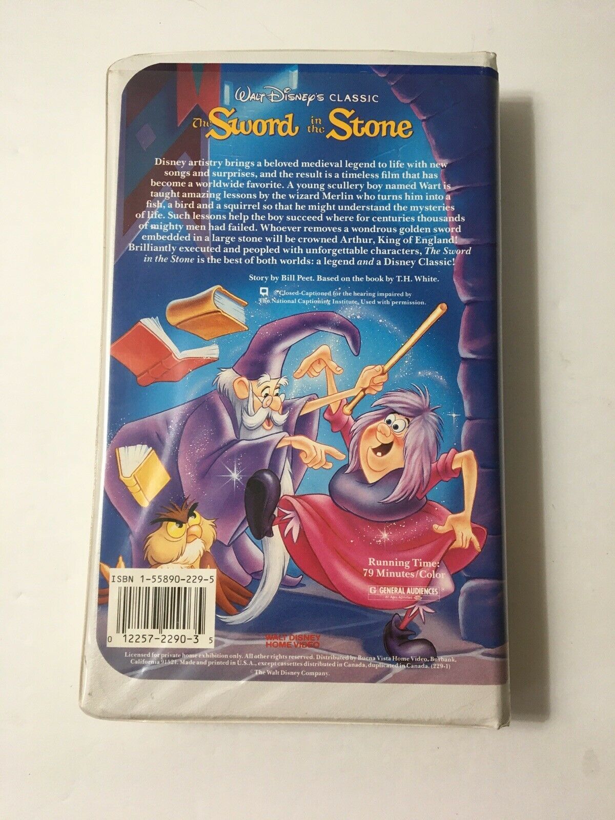 The Sword in the Stone VHS Walt Disney Black Diamond Clamshell Case ...