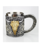 Skull Mug Contain Viking Skeleton Death Grim Knight Gothic Design Tankar... - $23.90