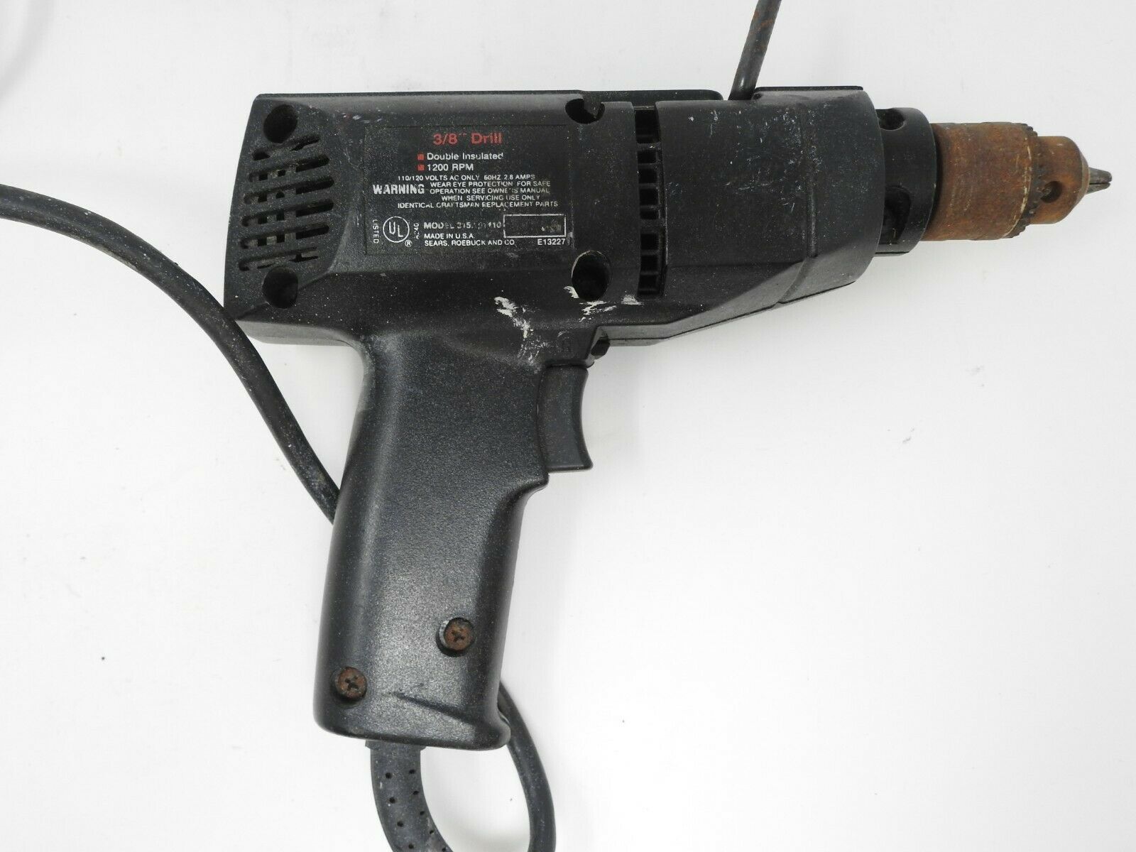 Sears Craftsman 3/8" Drill Reversible Double Insulated 1200RPM Corded